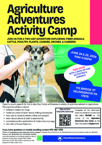 ‘Agriculture Adventures Activity Camp’ June 24-25